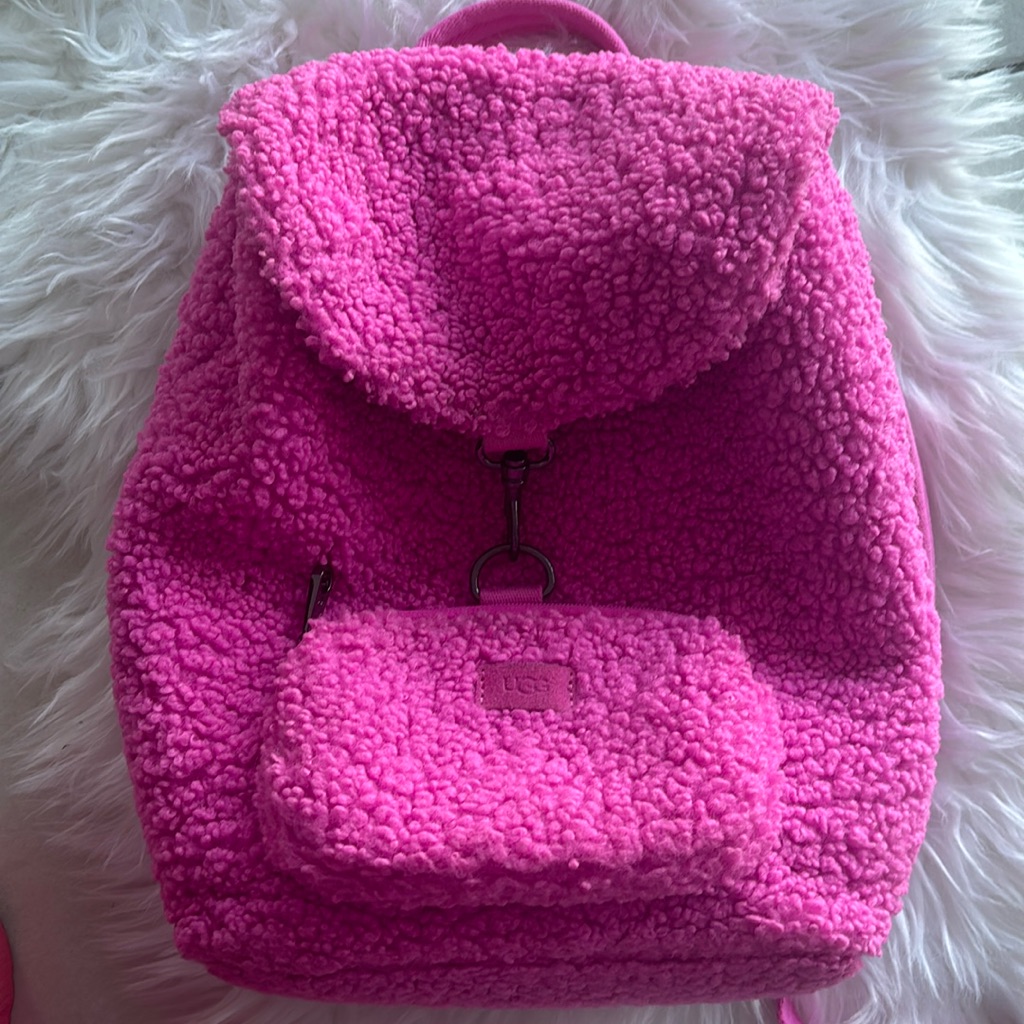 Ugg Pink Fuzzy Backpack